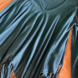 SOLD One 7 Six Grey Pancho Style Sweater